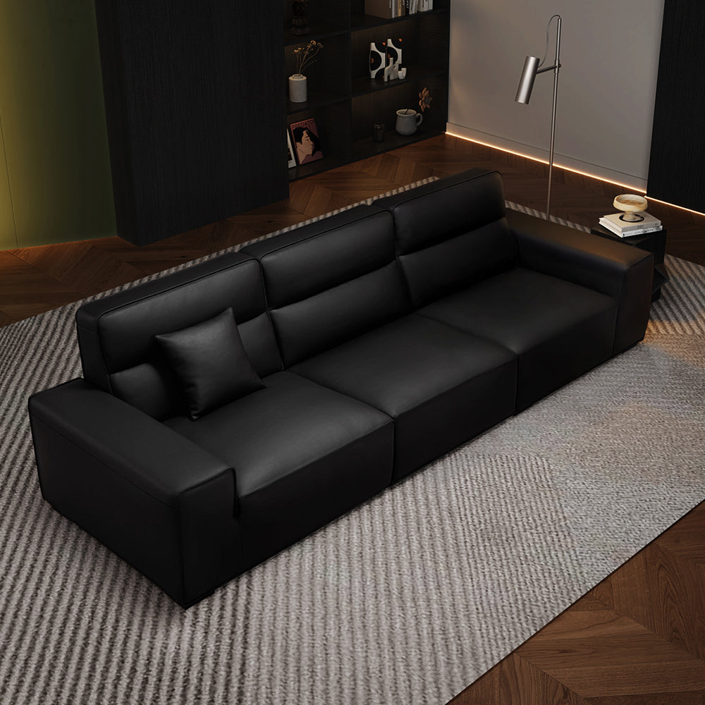 Italian style home office seating high back genuine leather living room sofa
