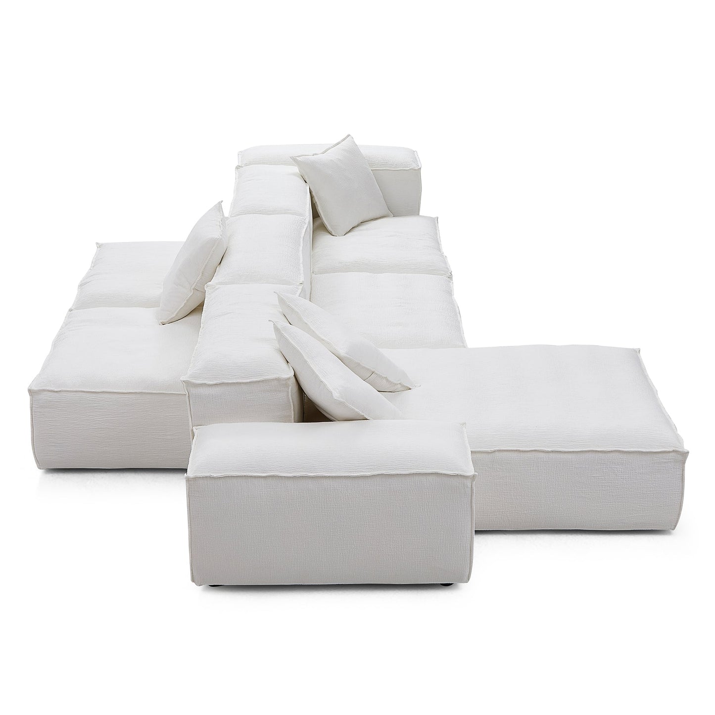 Modular L shape soft feather double side sectional sofa