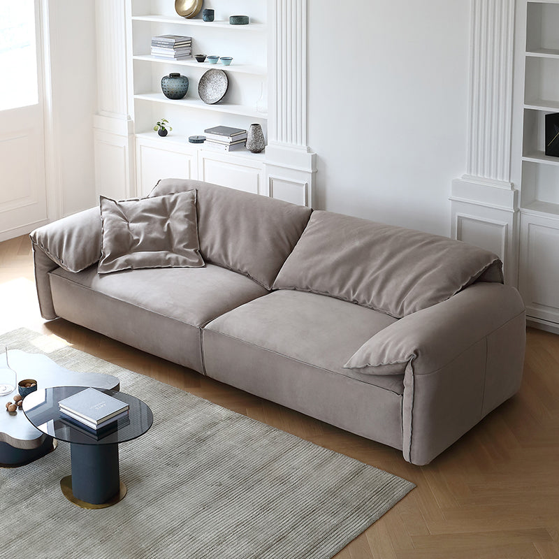 Italian style modern living room i shape grey matte fabric modular sofa