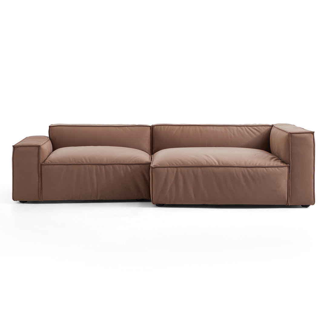 Modern Modular Matt Fabric Left-Right Chaise Lounge Sofa