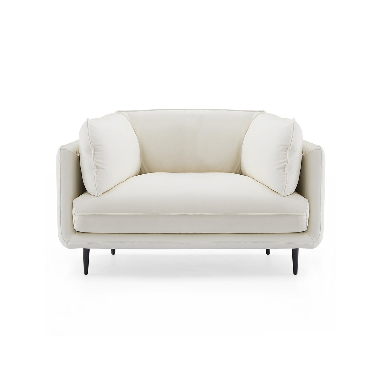 Cozy feather white silicone leather armchair single sofa
