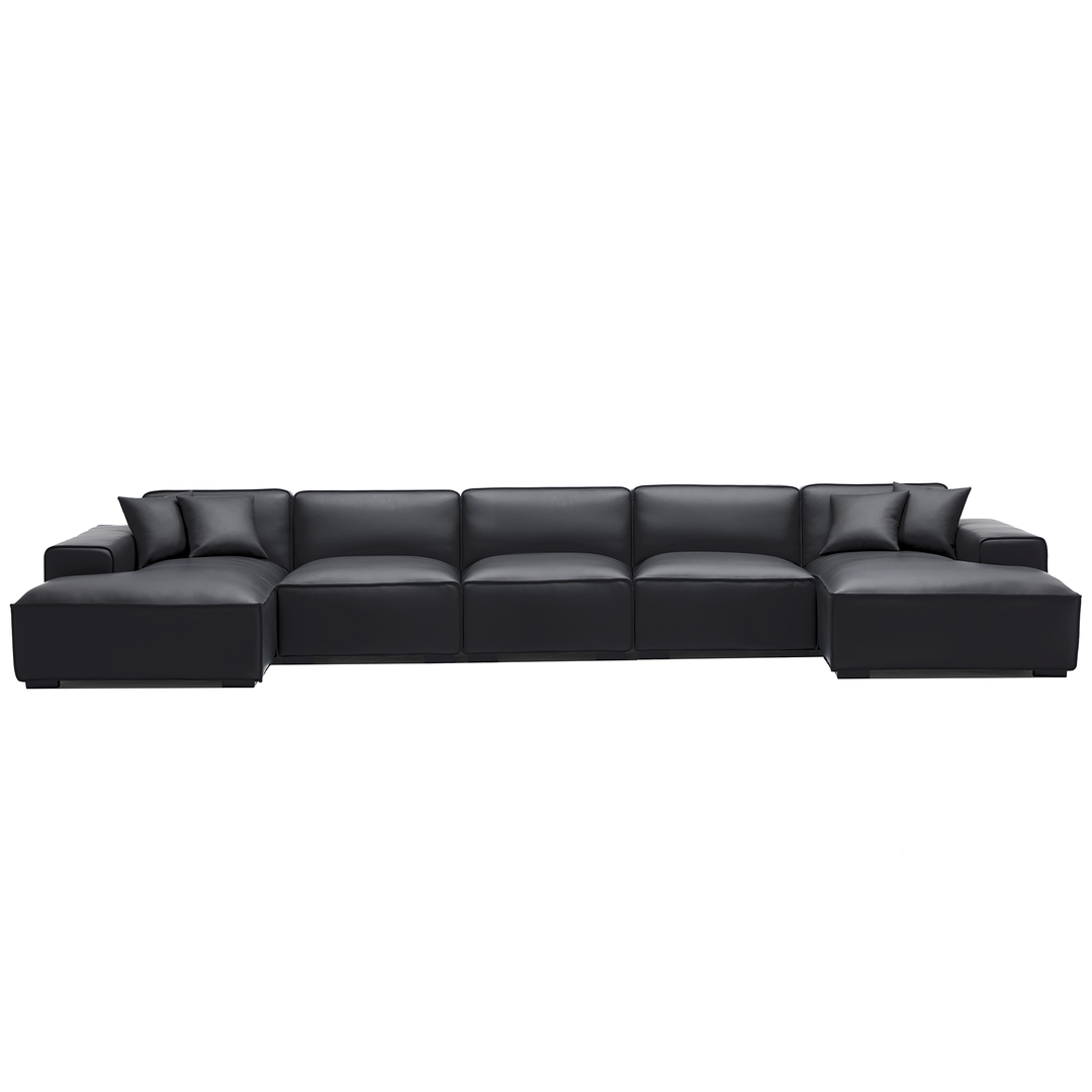 Italian style genuine leather U shape sofa