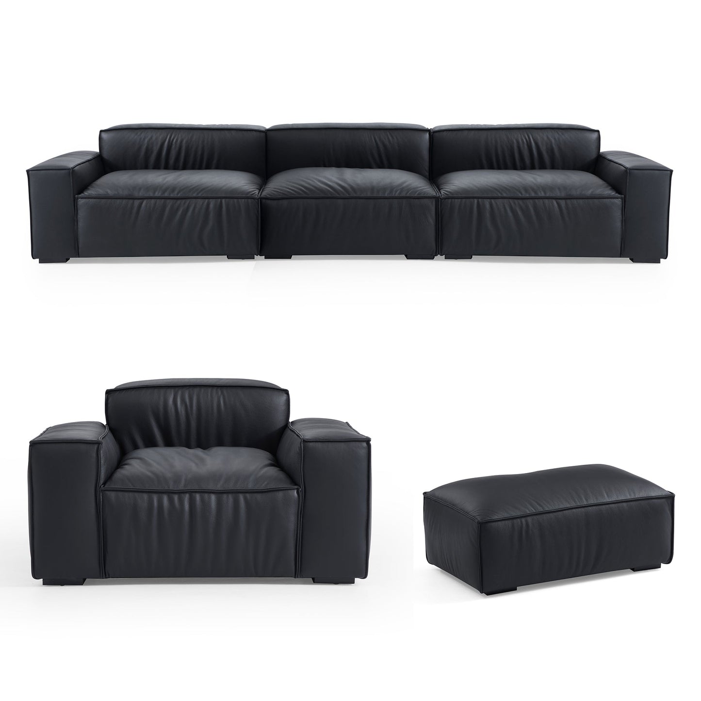 Modular Genuine Real Leather Sofa Set for Living Room