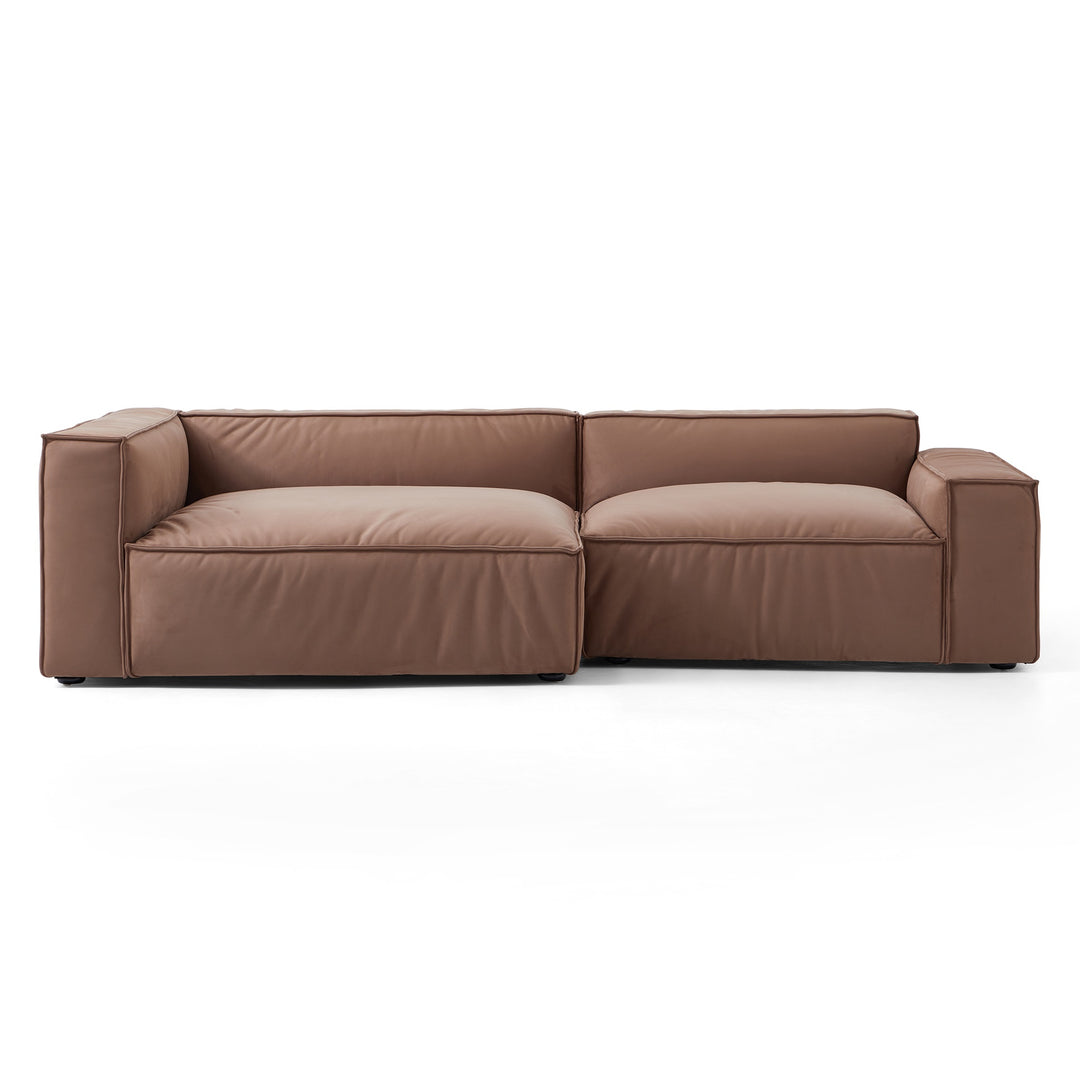 Modern Modular Matt Fabric Left-Right Chaise Lounge Sofa