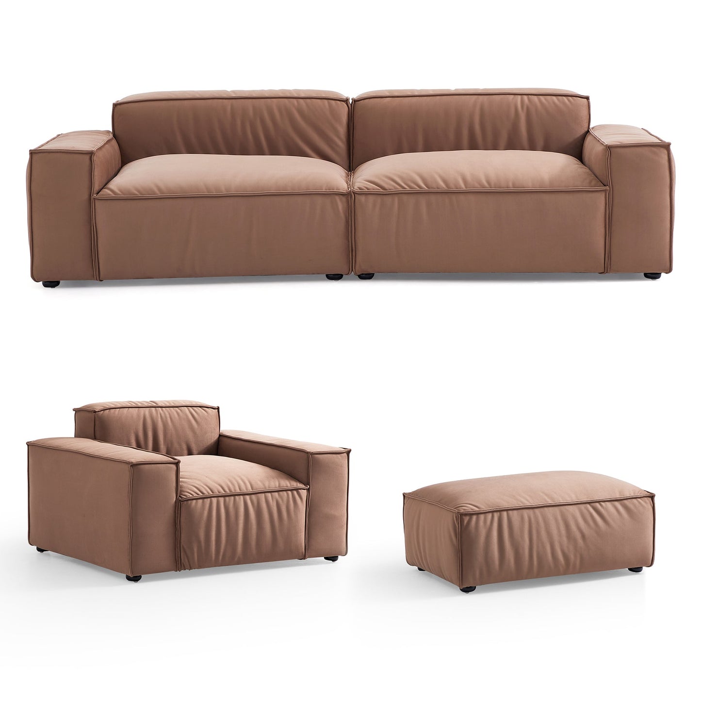 High Density Foam with Matt Fabric & Soft Feather Sofa Set
