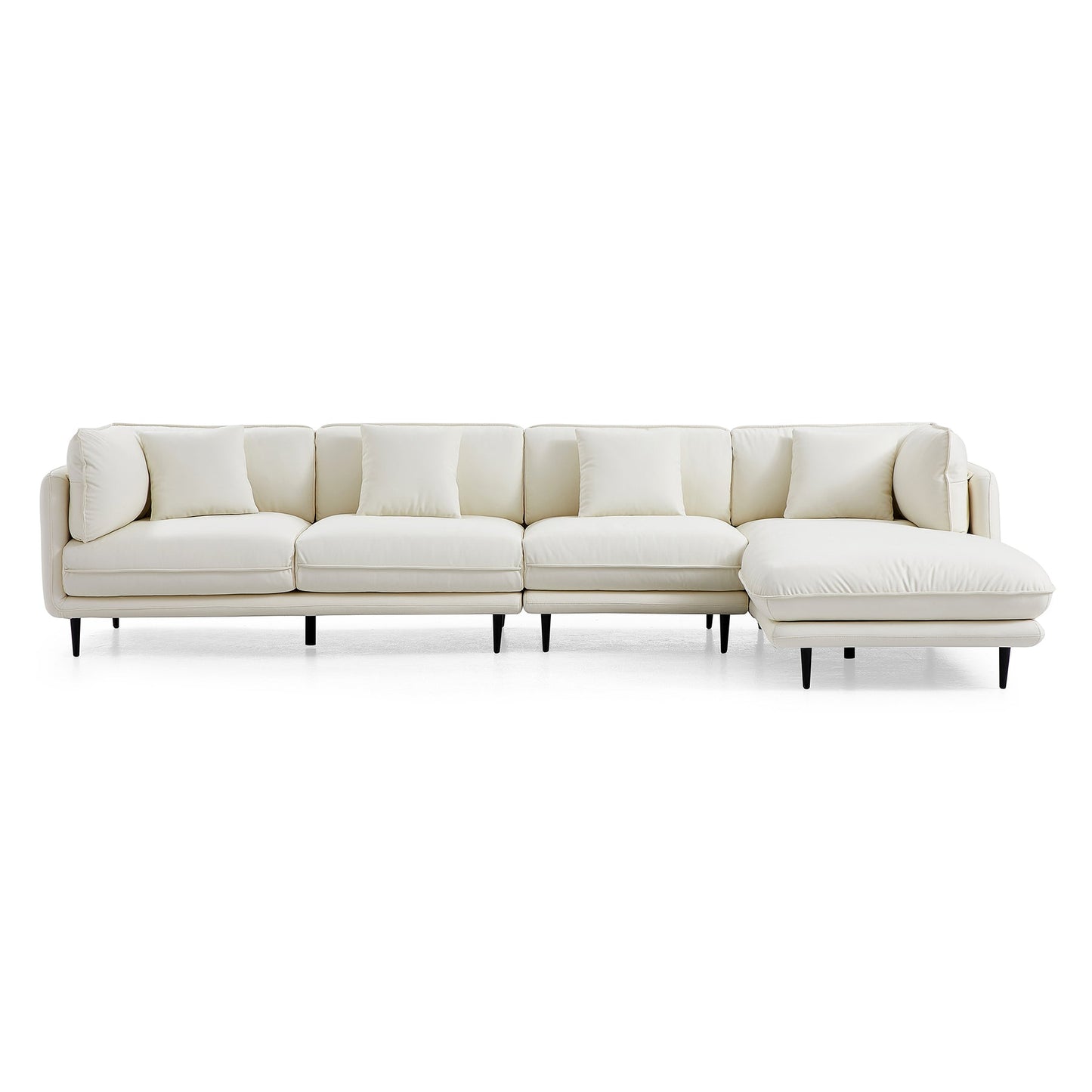 Modern style silicone leather modular L shape sectional sleeper sofa with chaise