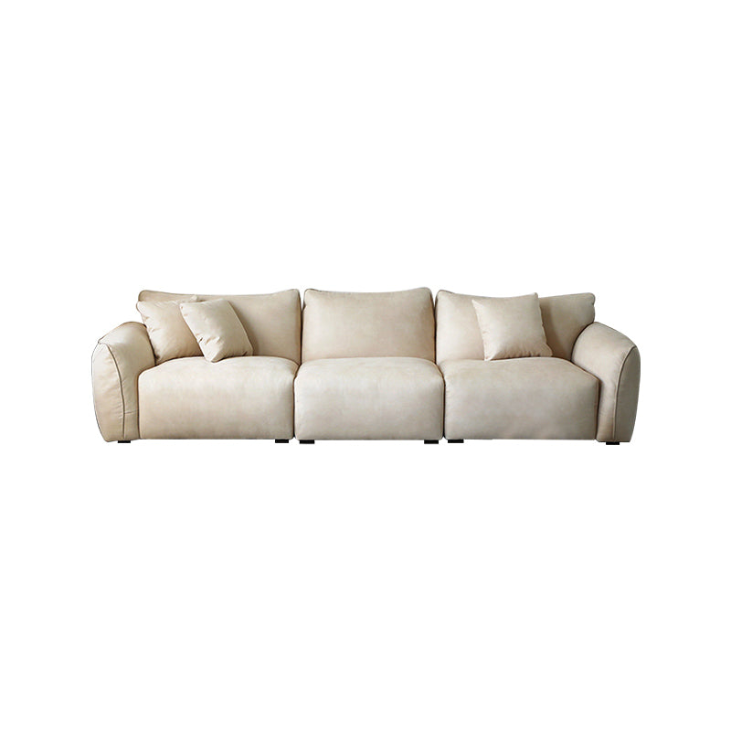 3 seater beige matte fabric modular couch upholstered sofa