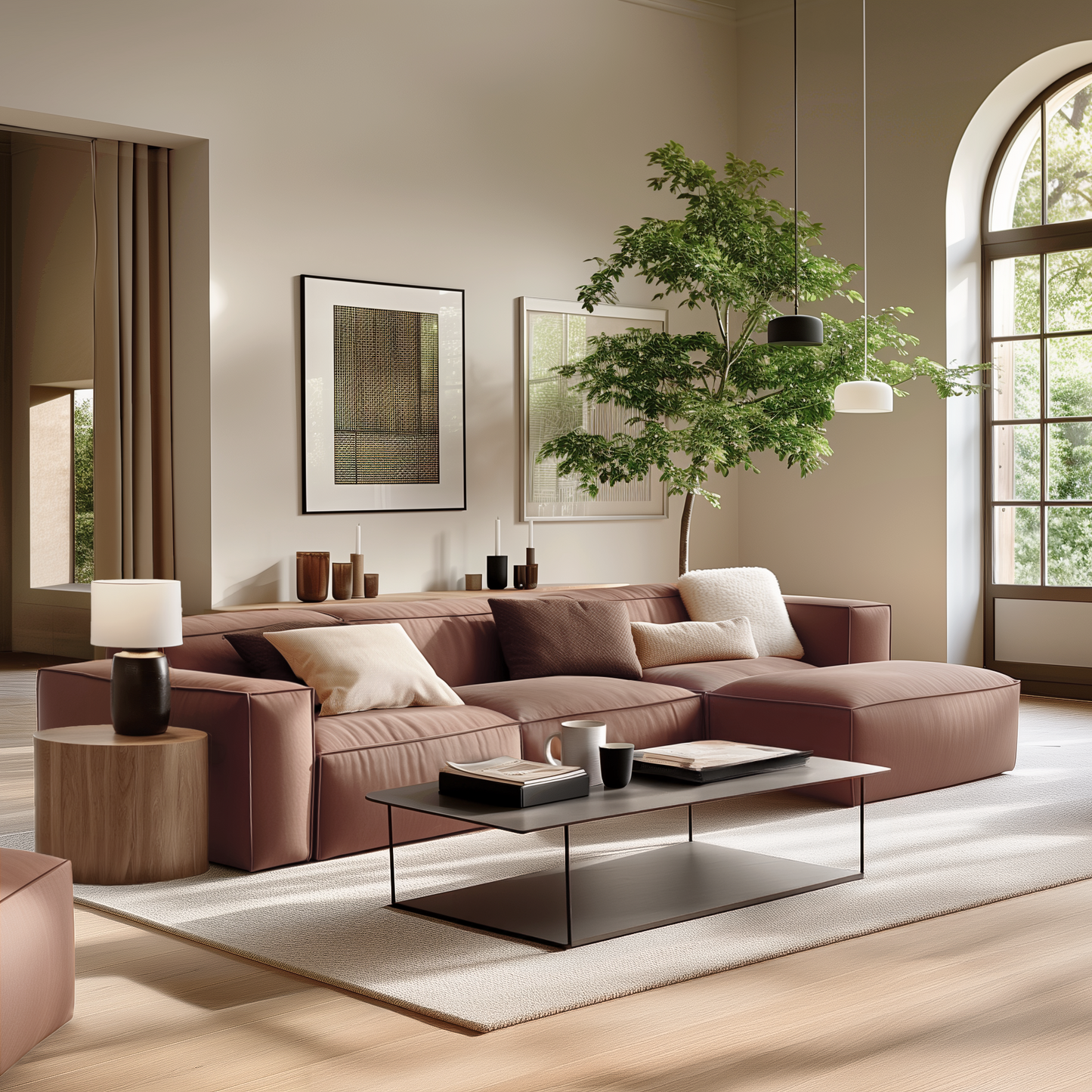 Modern Modular 2 3 4 Seater Sofa with Ottoman