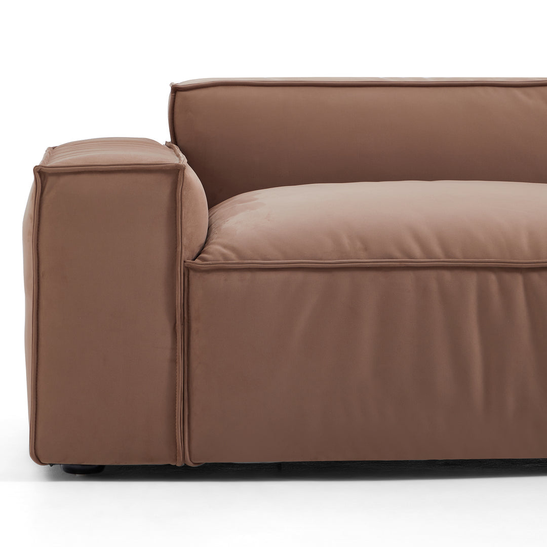 Wooden Frame Matt Fabric 4-Seater Double Chaise Sofa Bed