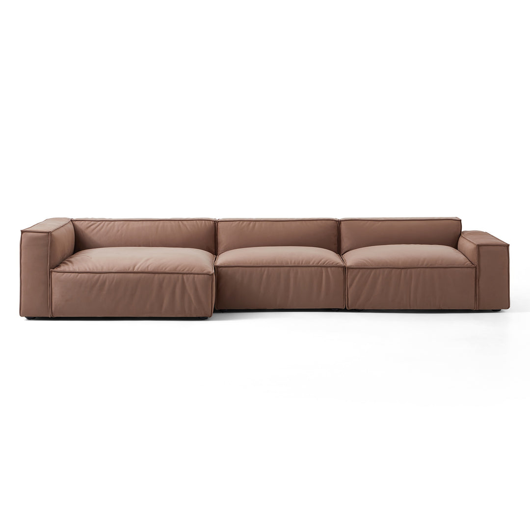Modern Modular Matt Fabric Left-Right Chaise Lounge Sofa