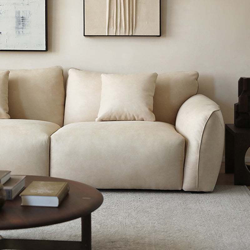 3 seater beige matte fabric modular couch upholstered sofa