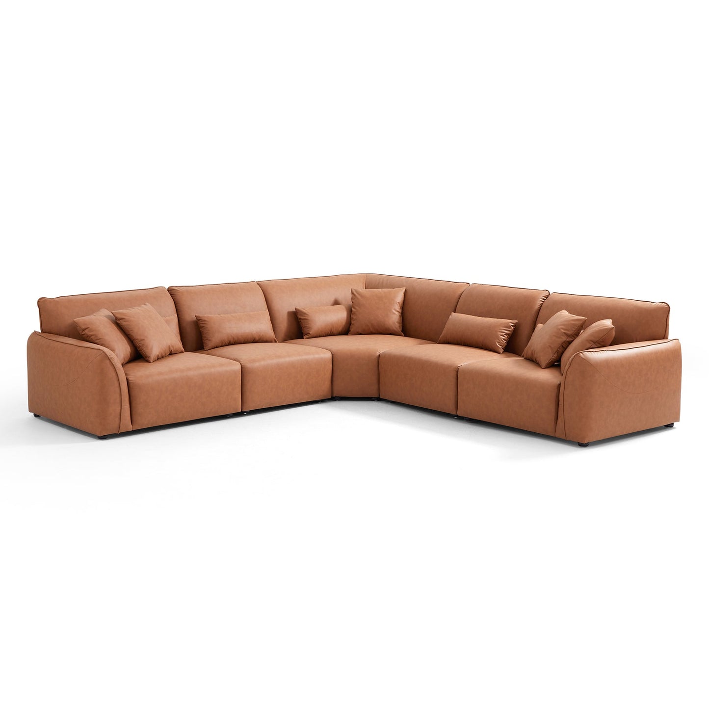 Hi-tech fabric brown living room couch L shape sectional modular corner sofa