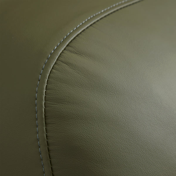 Middle back sponge filled sofa genuine leather cover modular 4 seater sofa olive