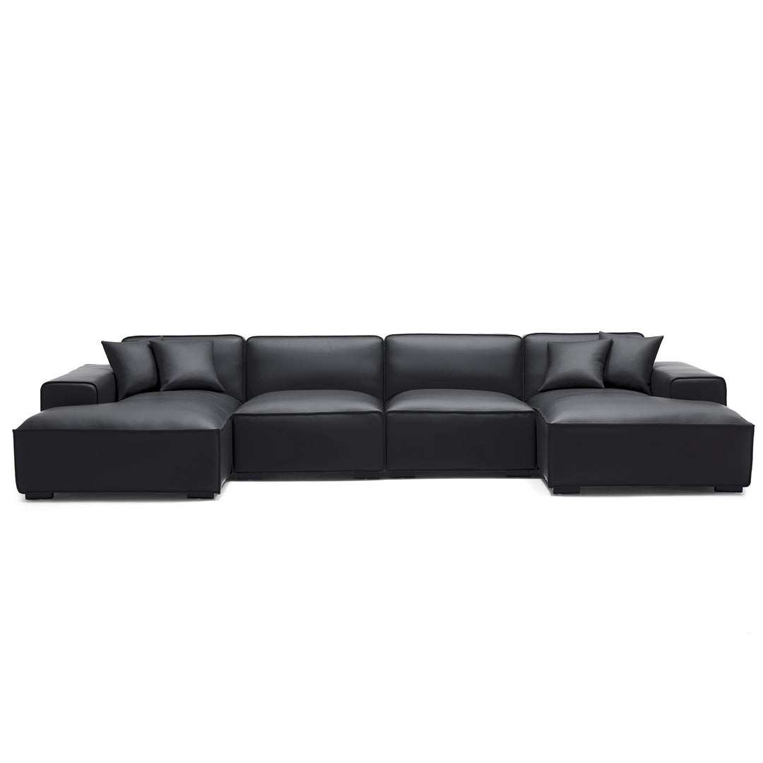 Italian style genuine leather U shape sofa