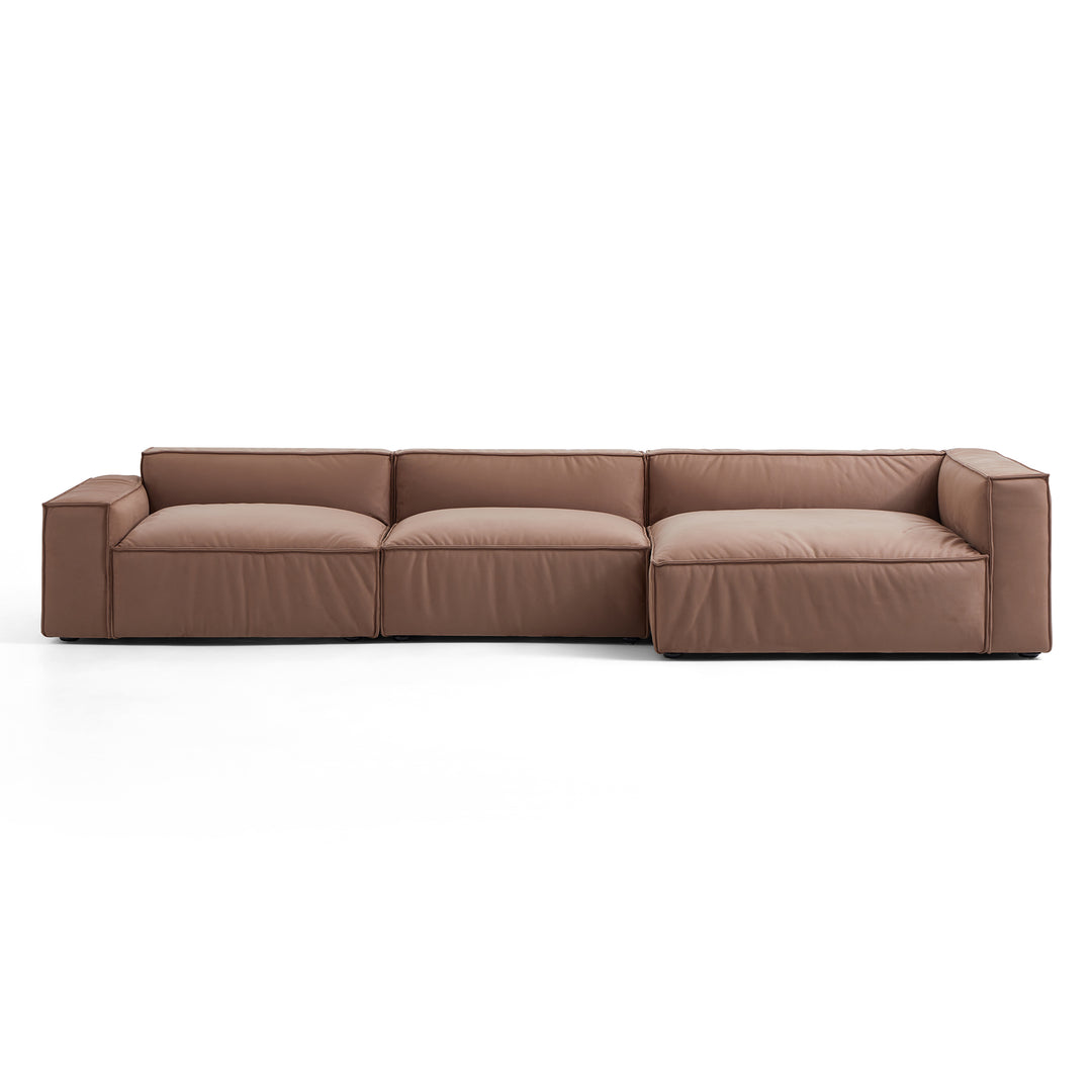 Modern Modular Matt Fabric Left-Right Chaise Lounge Sofa
