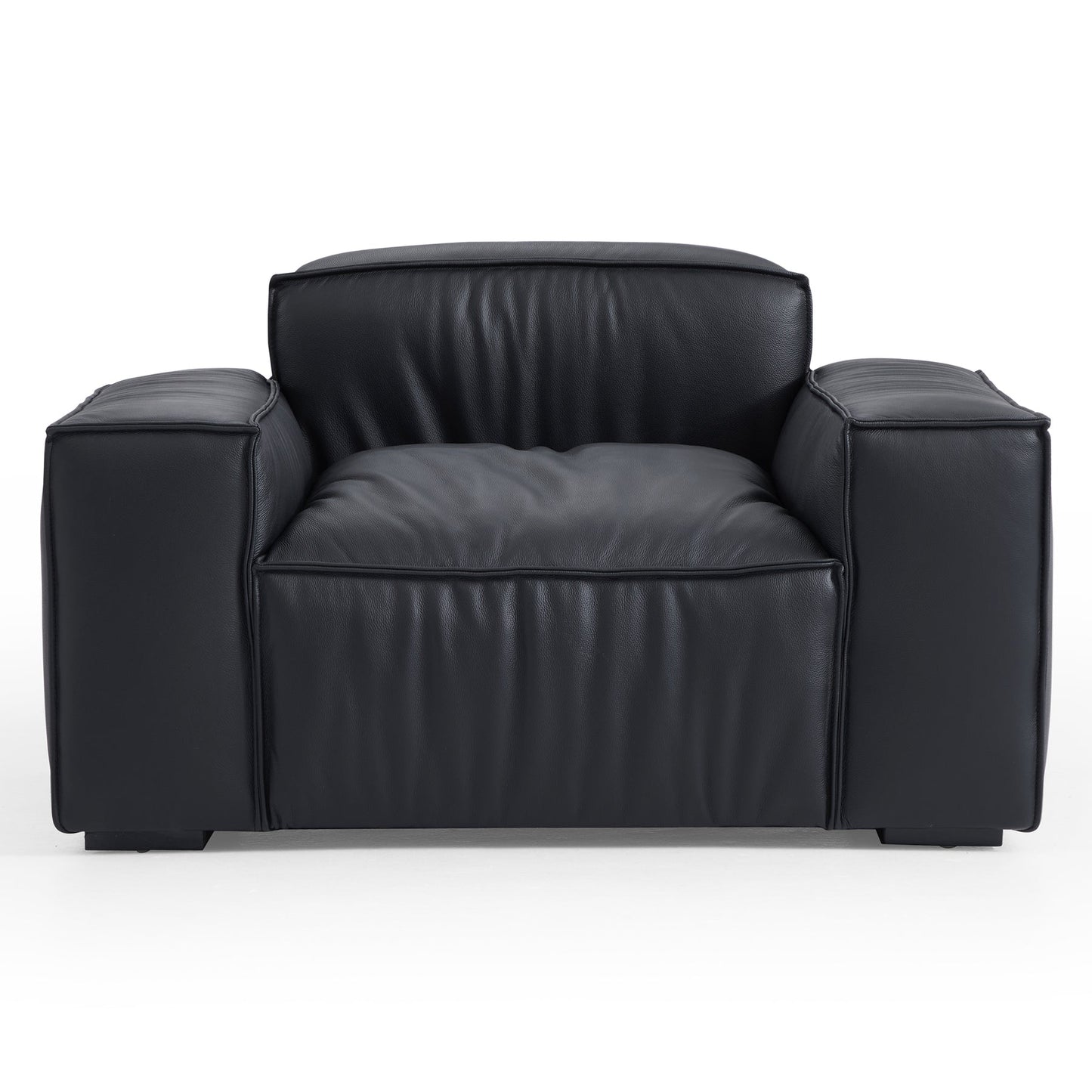 Black leather single sofa leisure chair for living room