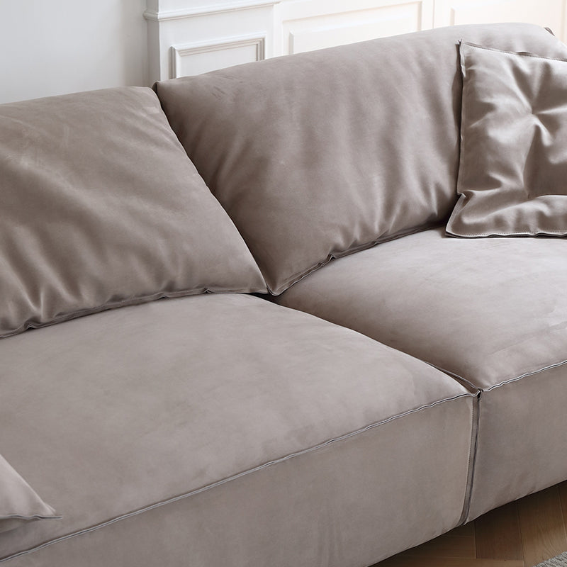 Italian style modern living room i shape grey matte fabric modular sofa
