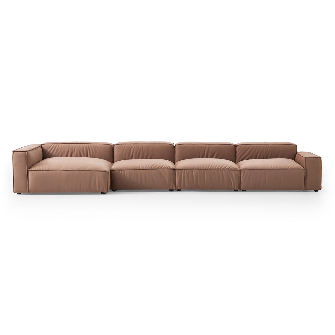 Modern Modular Matt Fabric Left-Right Chaise Lounge Sofa