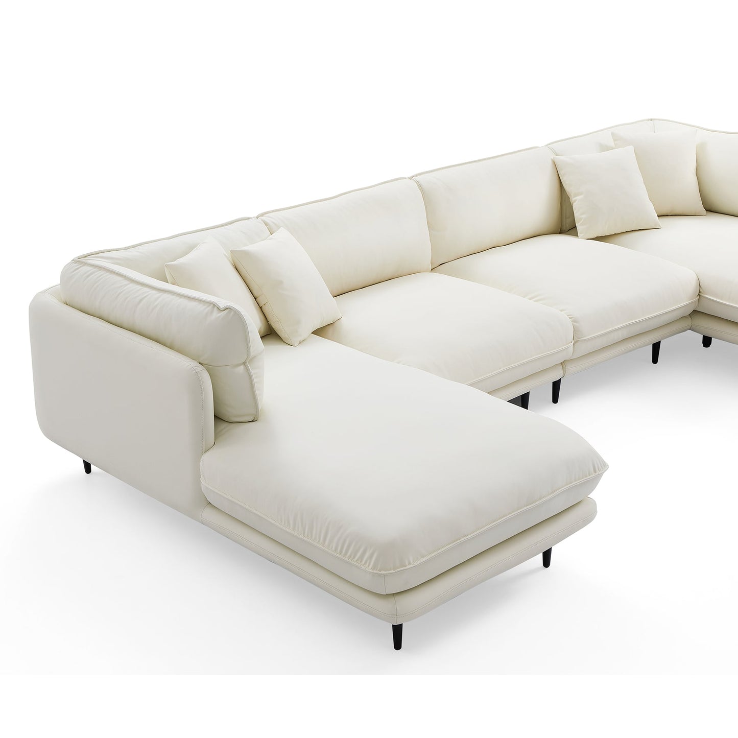 Living room urban design silicone leather upholstery u shaped sofa