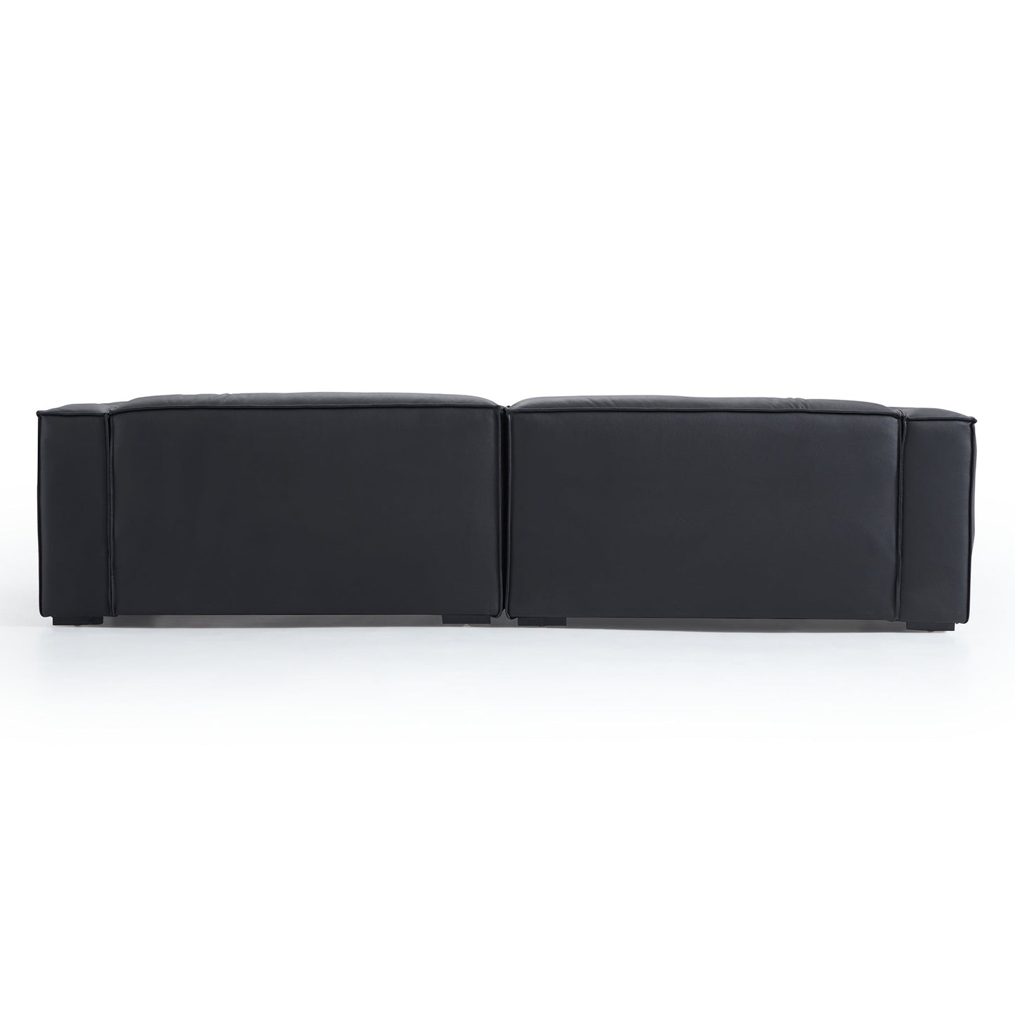 Genuine leather sectional left and right chaise sofa bed