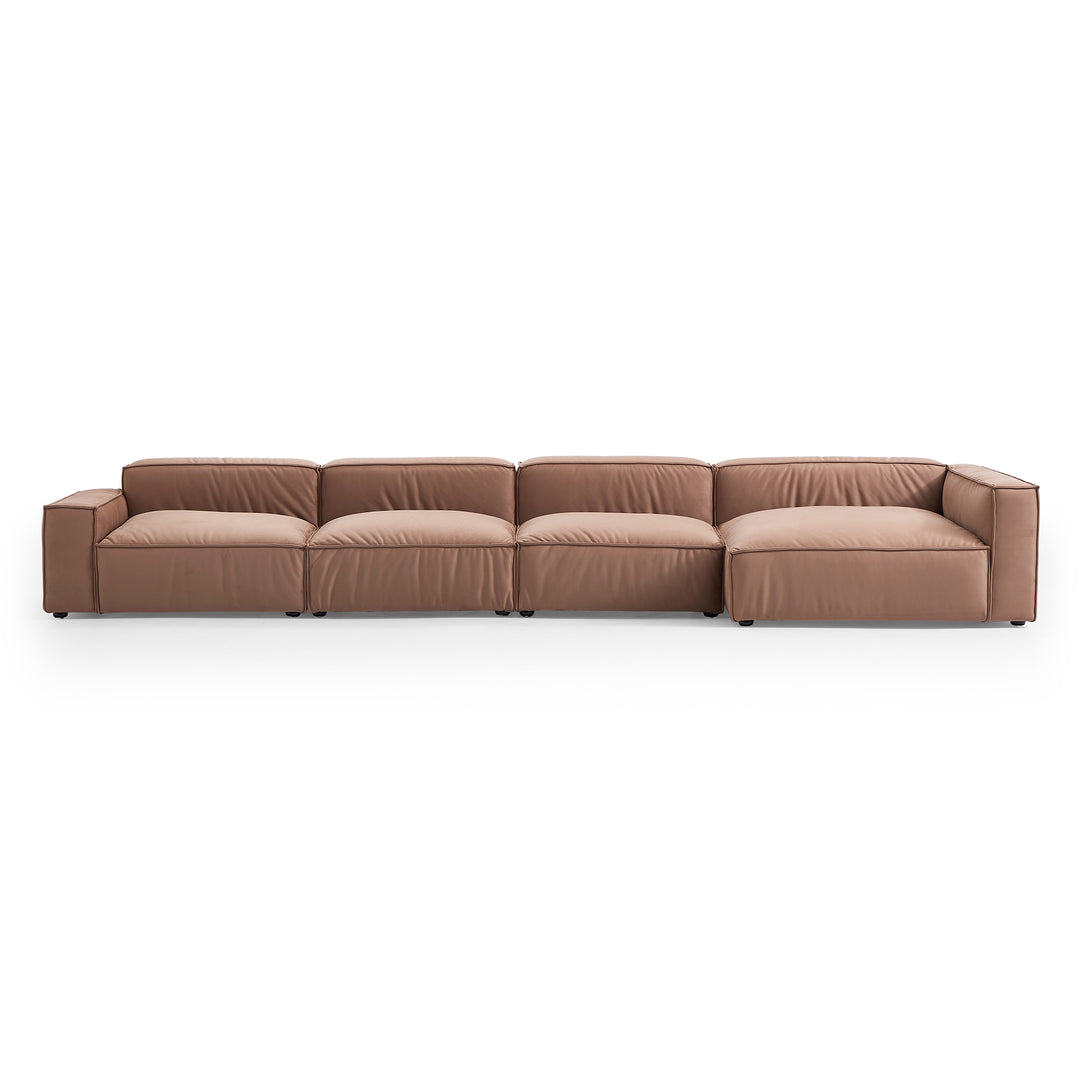 Modern Modular Matt Fabric Left-Right Chaise Lounge Sofa