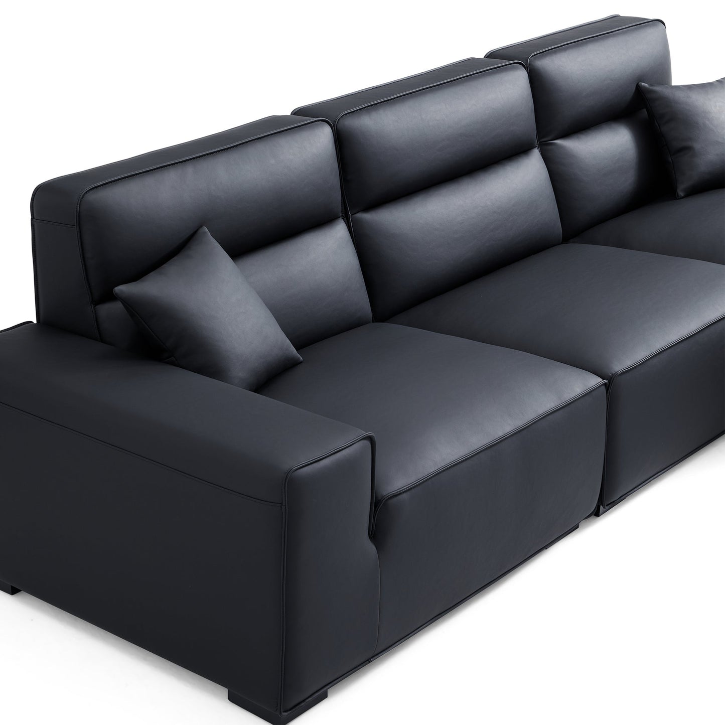 Italian style home office seating high back genuine leather living room sofa