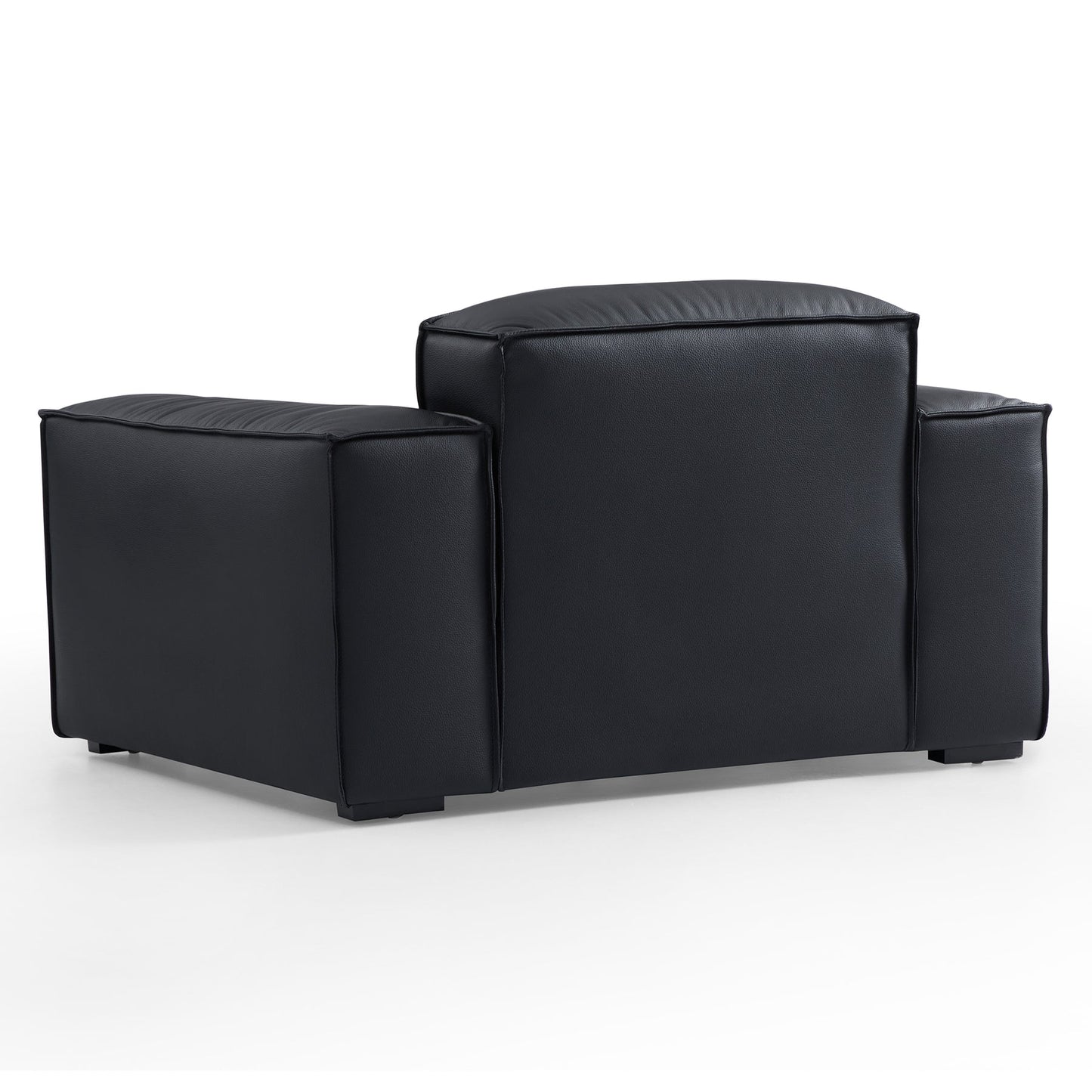 Black leather single sofa leisure chair for living room
