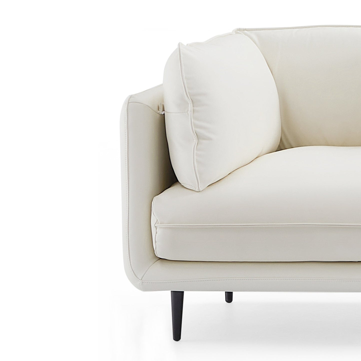 Cozy feather white silicone leather armchair single sofa