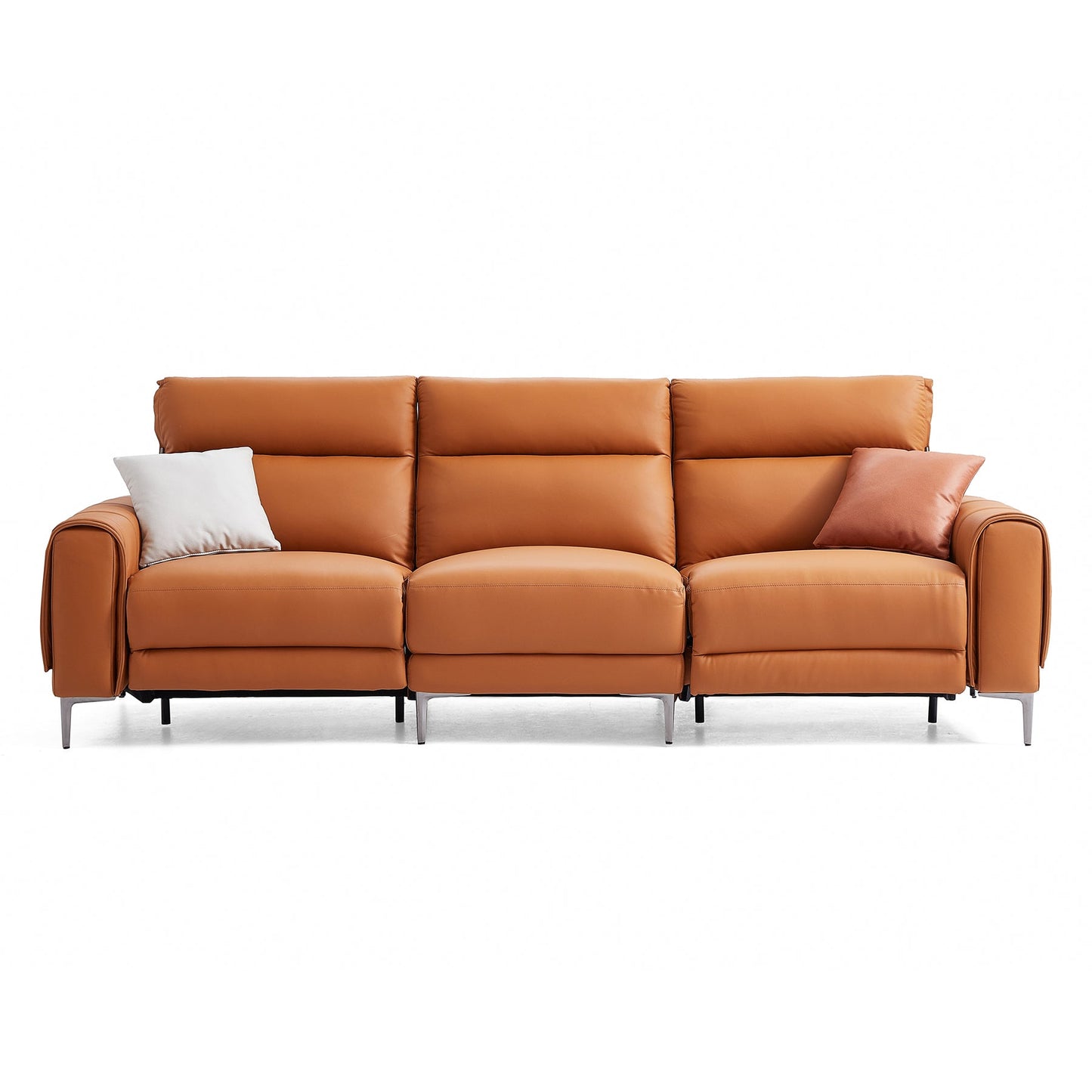 Top grain genuine leather electric recliner USB charging leather sofa