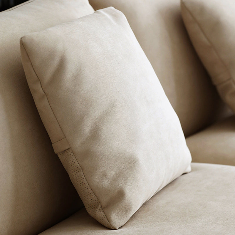 3 seater beige matte fabric modular couch upholstered sofa