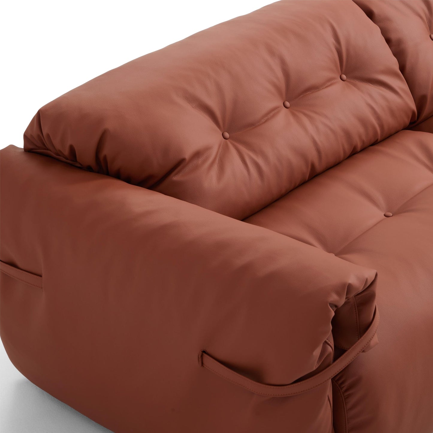 4-Seater Reddish Brown Genuine Leather Modular Cozy Sofa