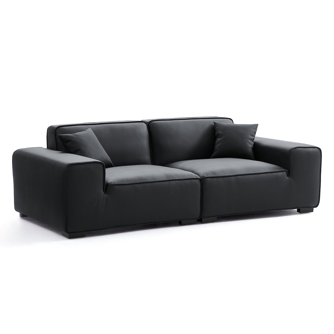 Modern modular natural black leather sofa sets
