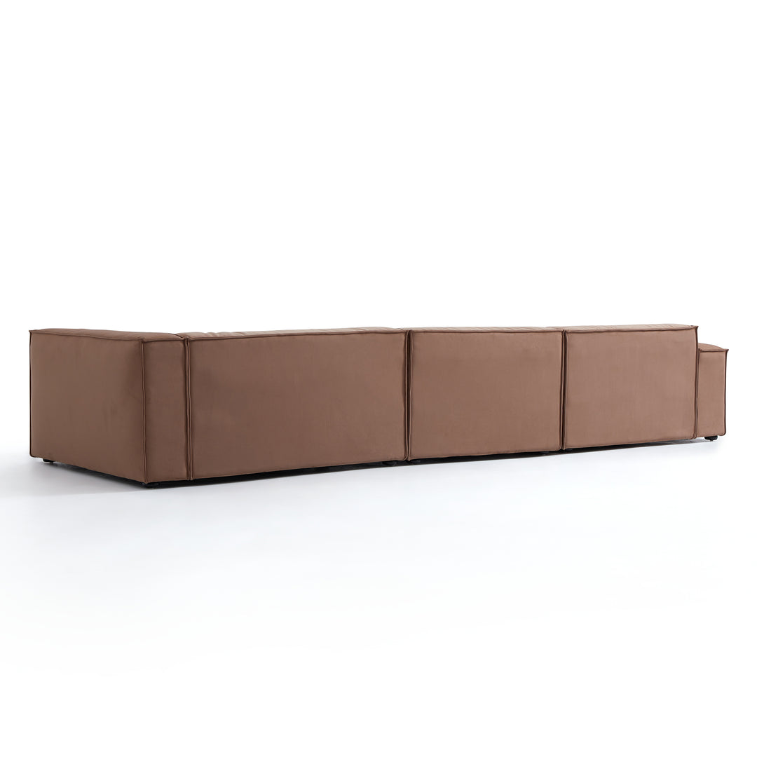 Modern Modular Matt Fabric Left-Right Chaise Lounge Sofa