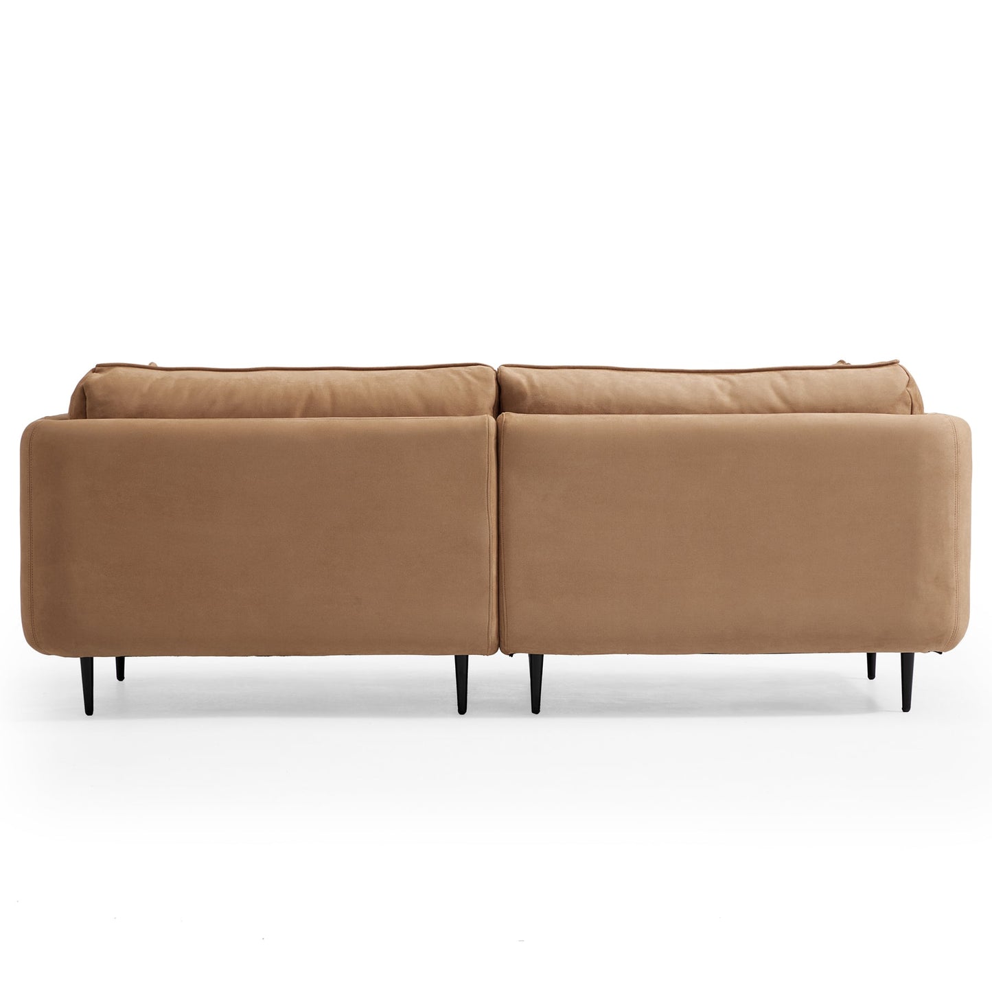 Apartment camel matte fabric 2 seater loveseat sofa