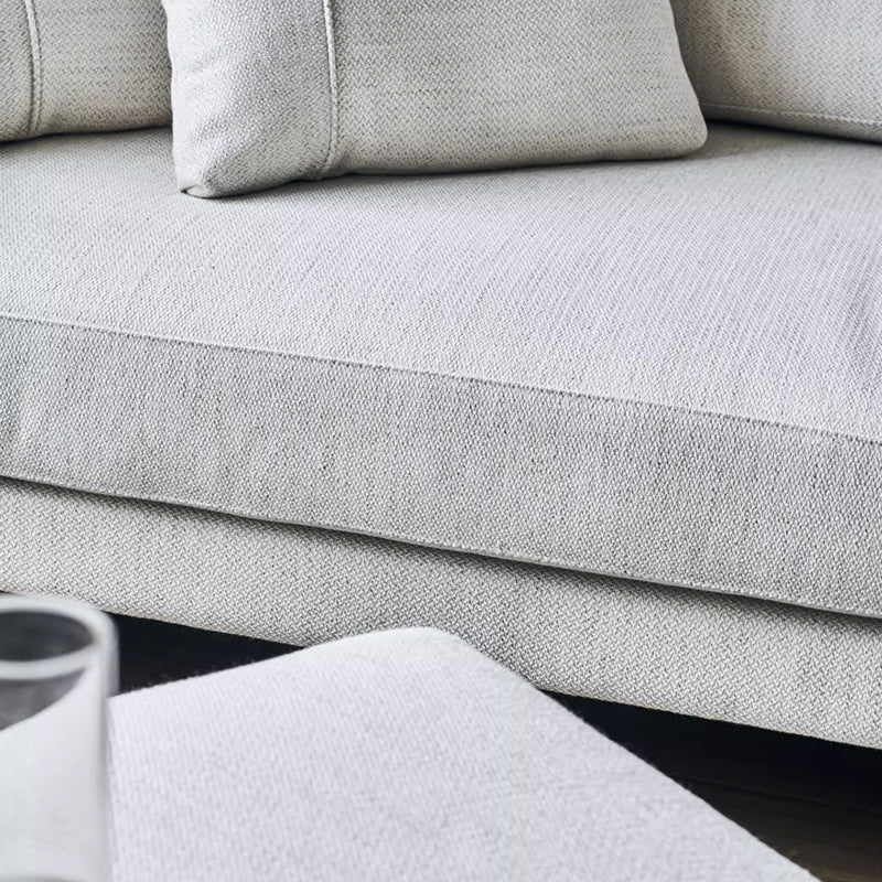 Beige fabric modular L shaped 3 seater sectional sofa