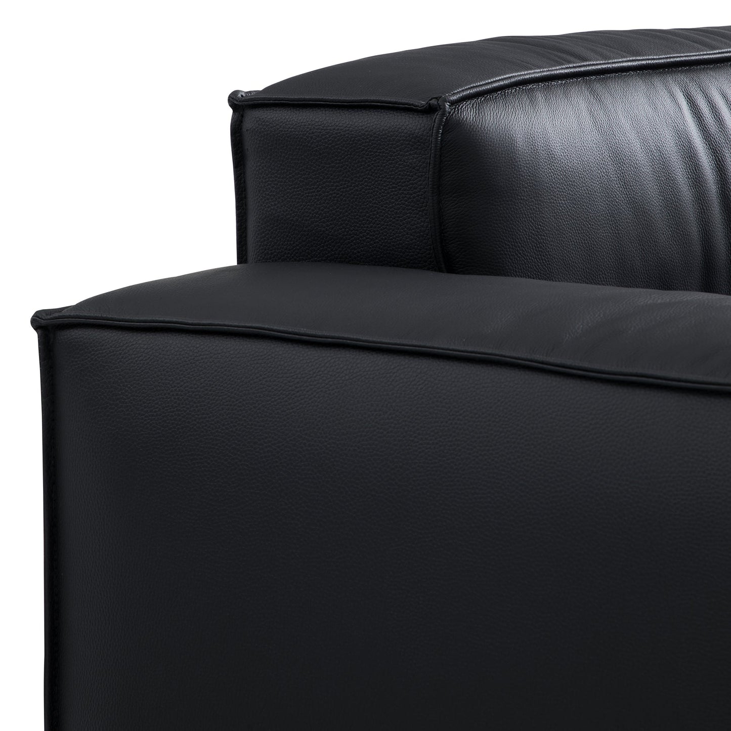 Black leather single sofa leisure chair for living room