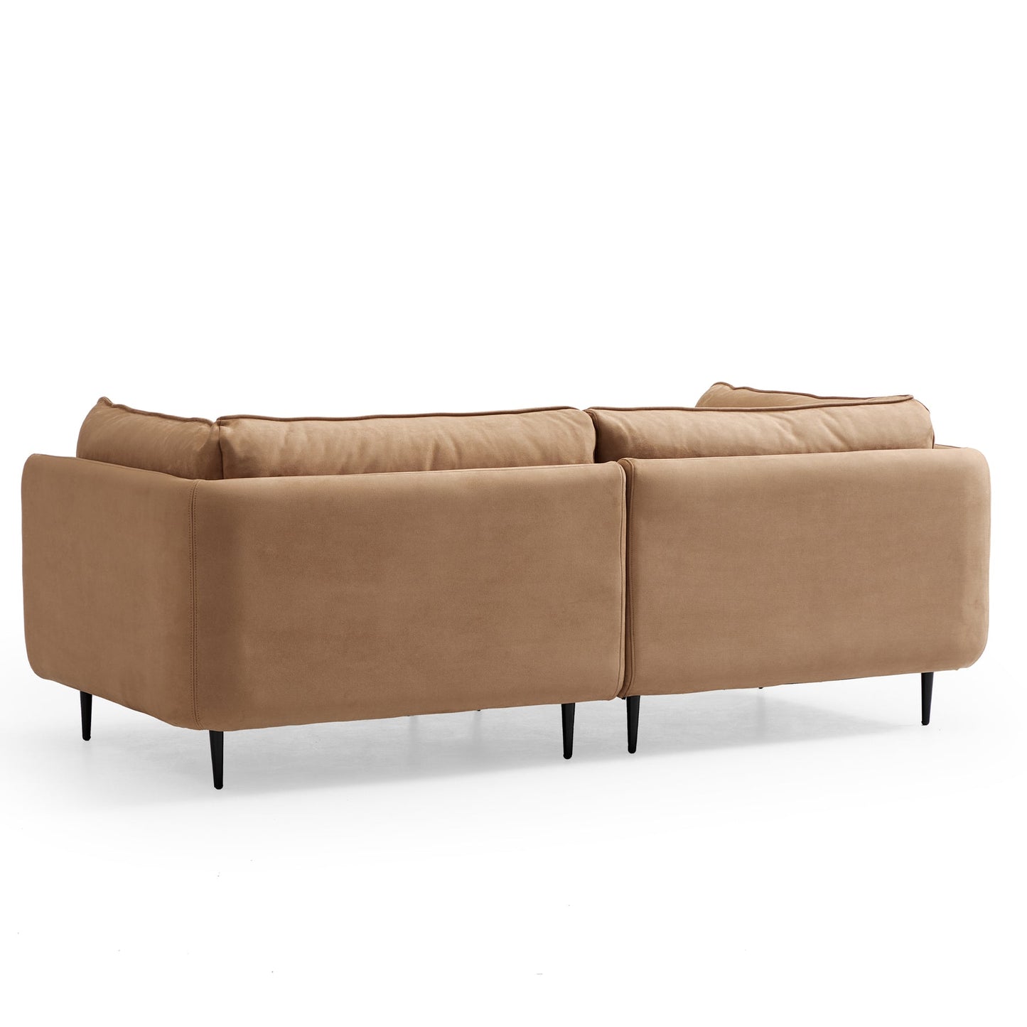 Apartment camel matte fabric 2 seater loveseat sofa