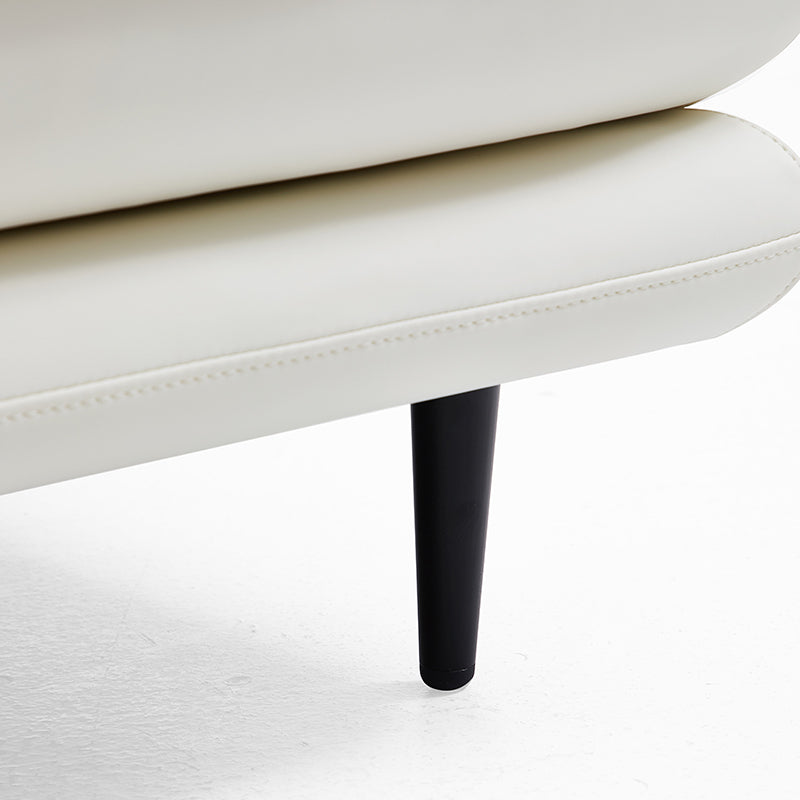 Cozy feather white silicone leather armchair single sofa