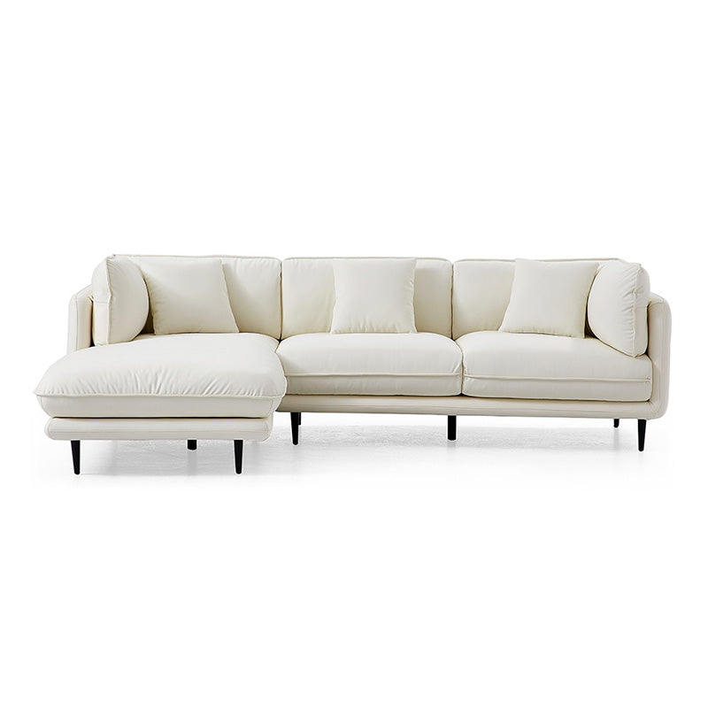 Modern style silicone leather modular L shape sectional sleeper sofa with chaise