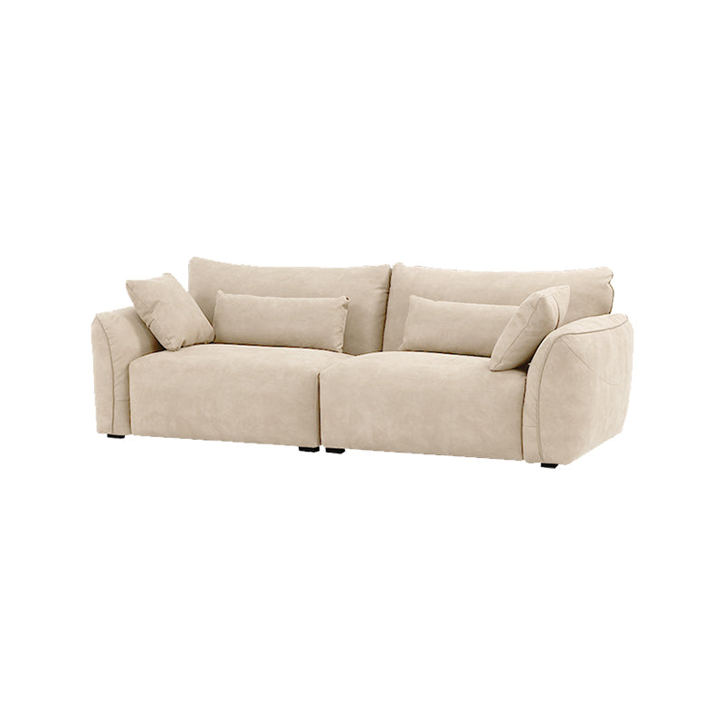 3 seater beige matte fabric modular couch upholstered sofa