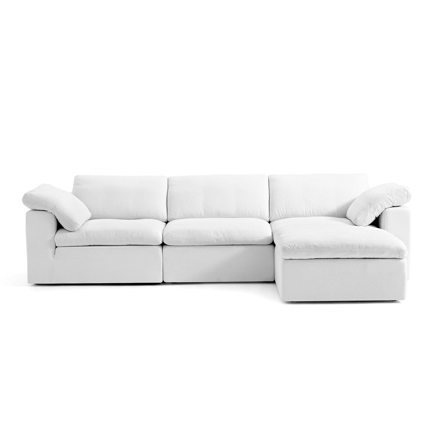 Fabric Upholstered Living Room ModularSofa with Ottoman