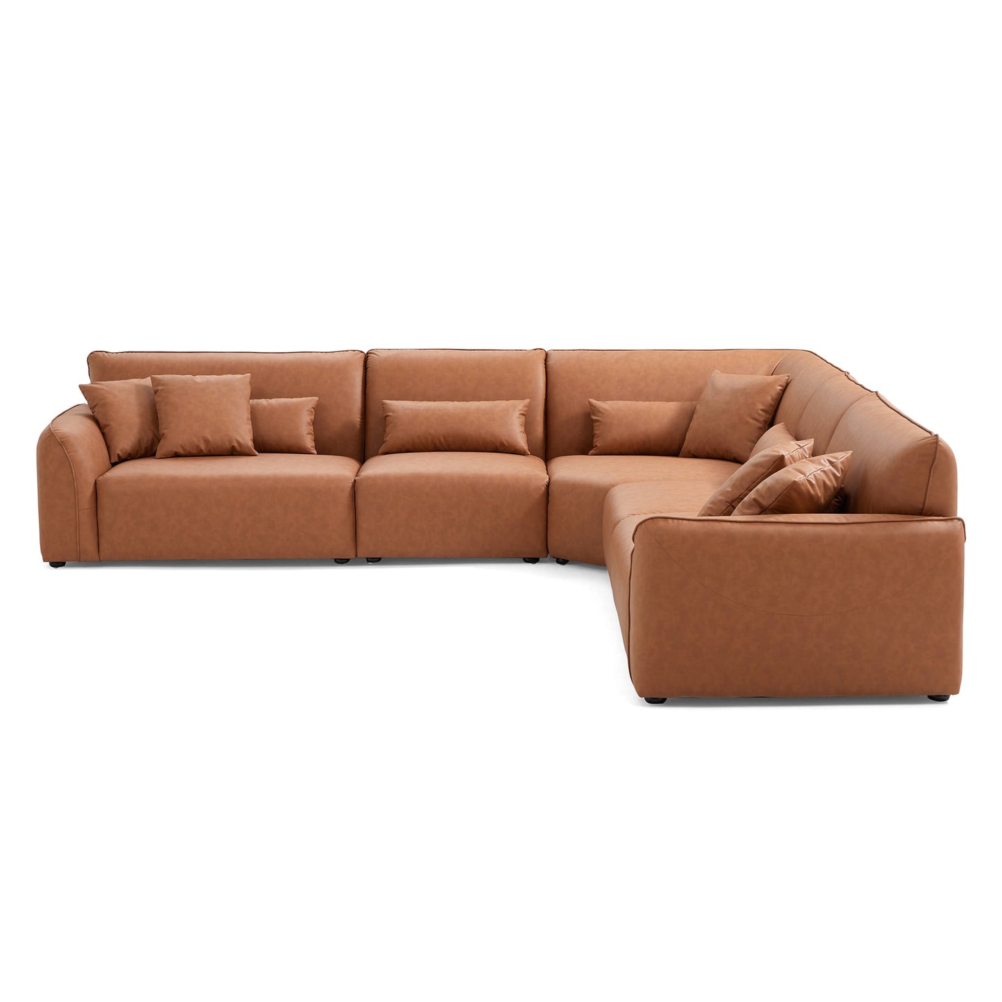 Hi-tech fabric brown living room couch L shape sectional modular corner sofa