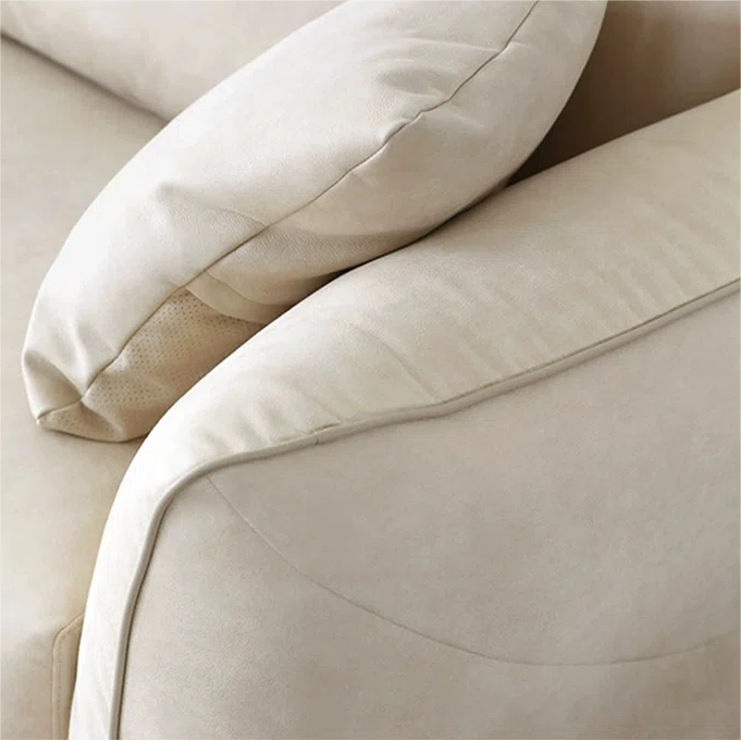 3 seater beige matte fabric modular couch upholstered sofa