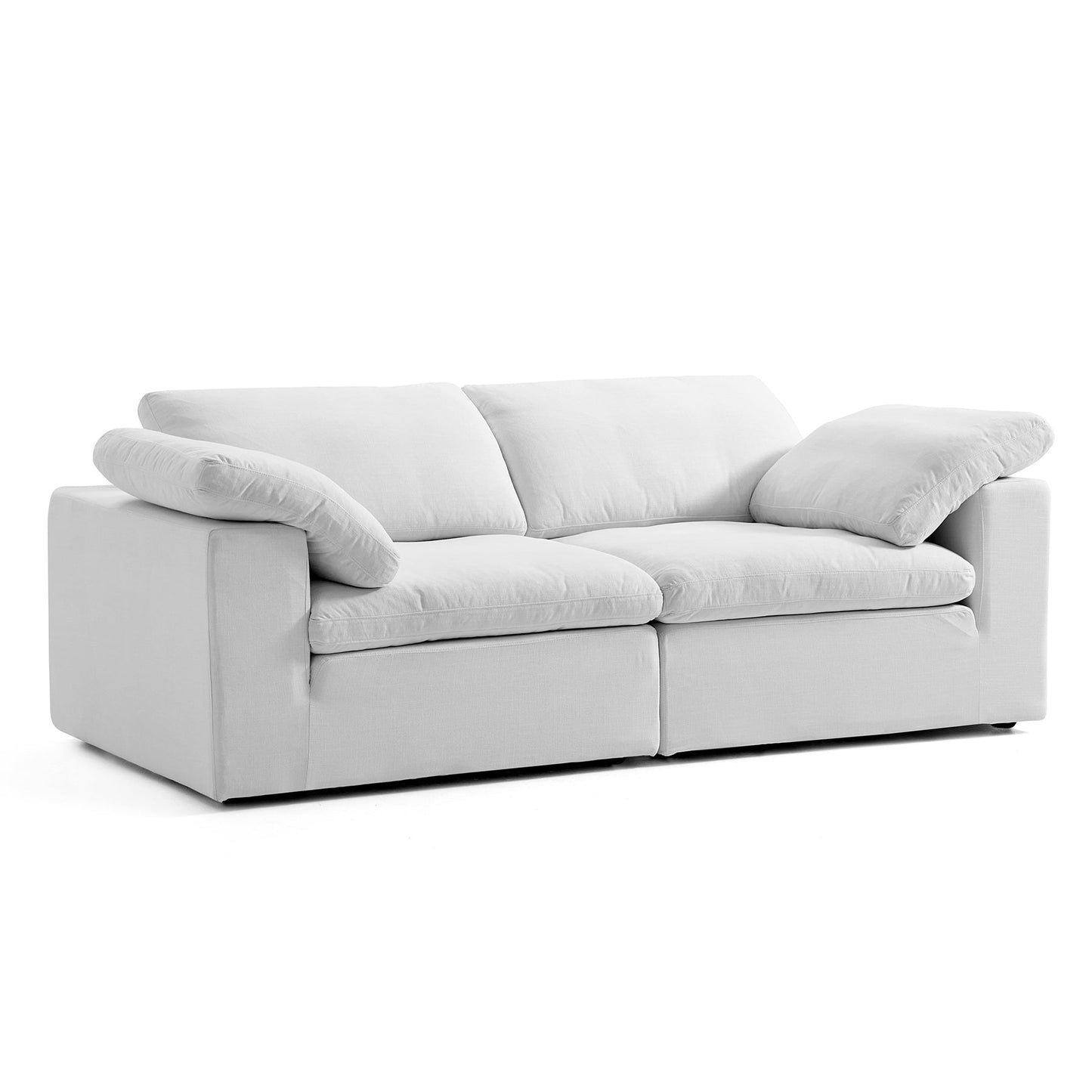 Cloud like removable easy wash cover white modular sofa