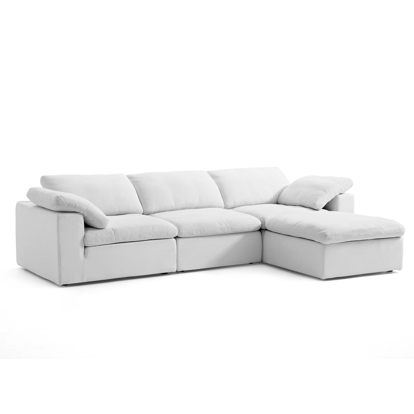Fabric Upholstered Living Room ModularSofa with Ottoman
