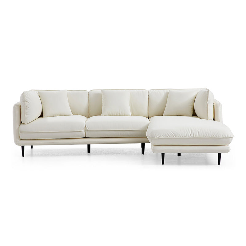 Modern style silicone leather modular L shape sectional sleeper sofa with chaise