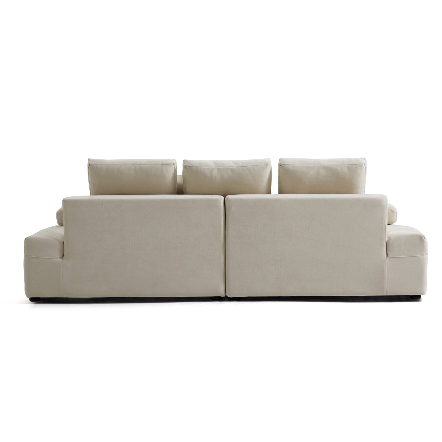 Apartment cloud beige matte fabric couch modular sofa