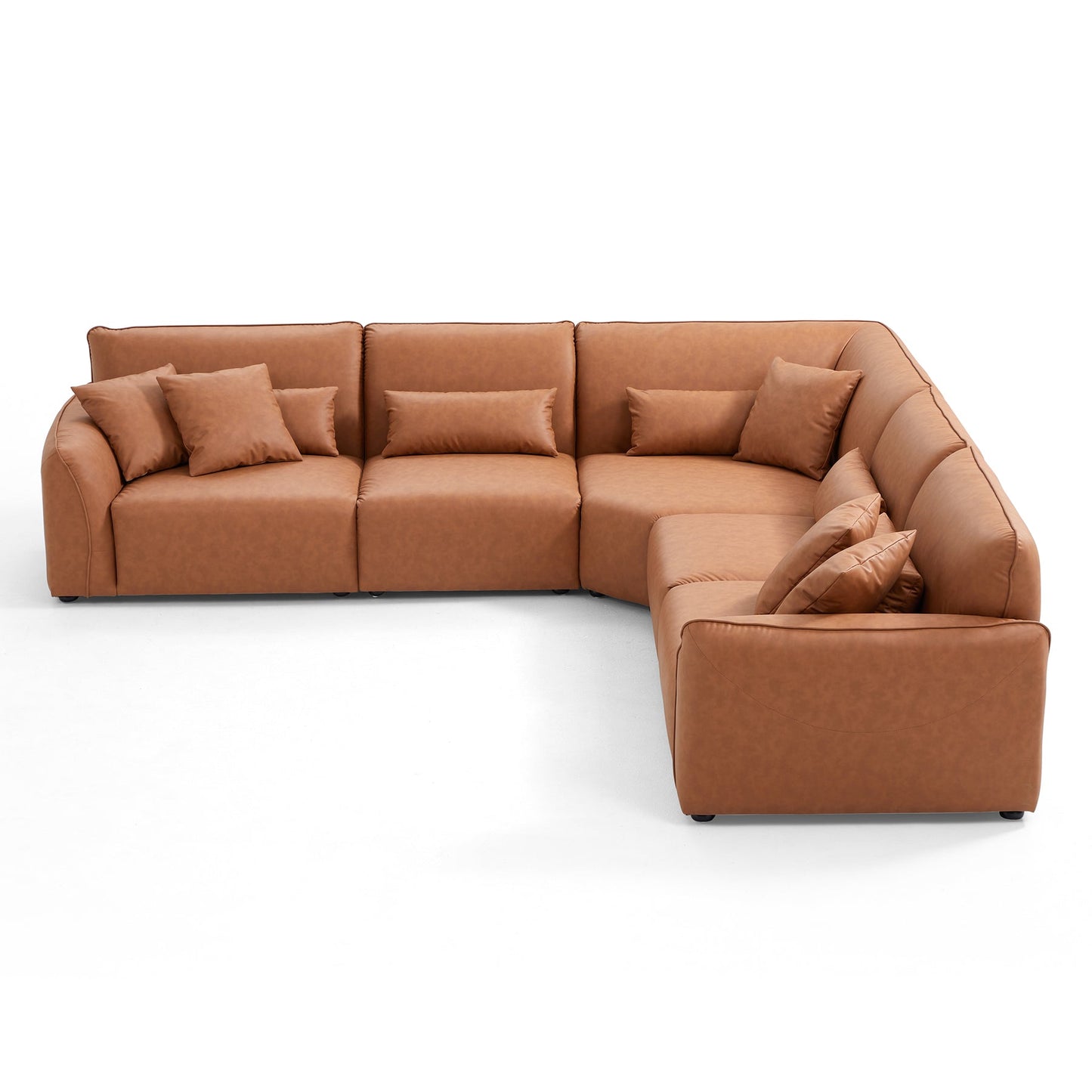 Hi-tech fabric brown living room couch L shape sectional modular corner sofa