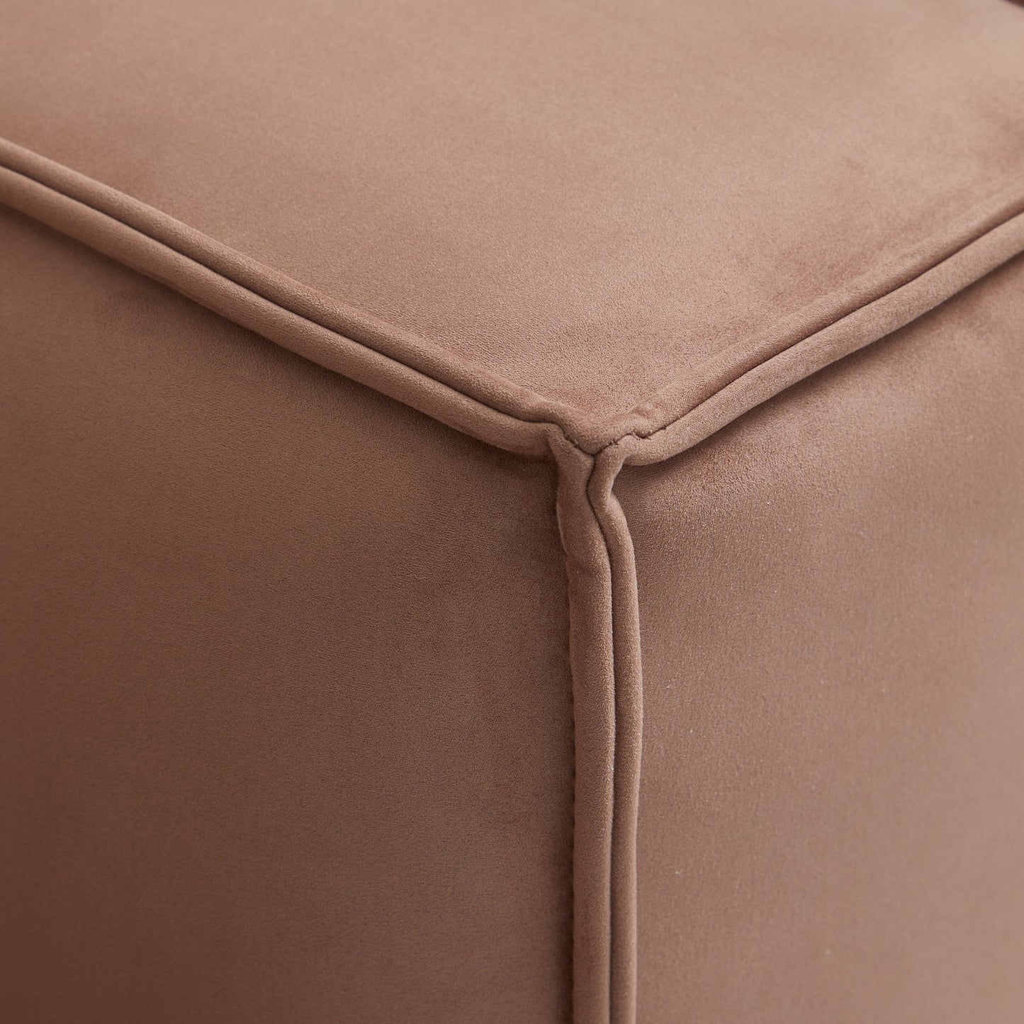 Brown Fabric Modern U-Shaped Sofa Bed Wooden Frame Sofa