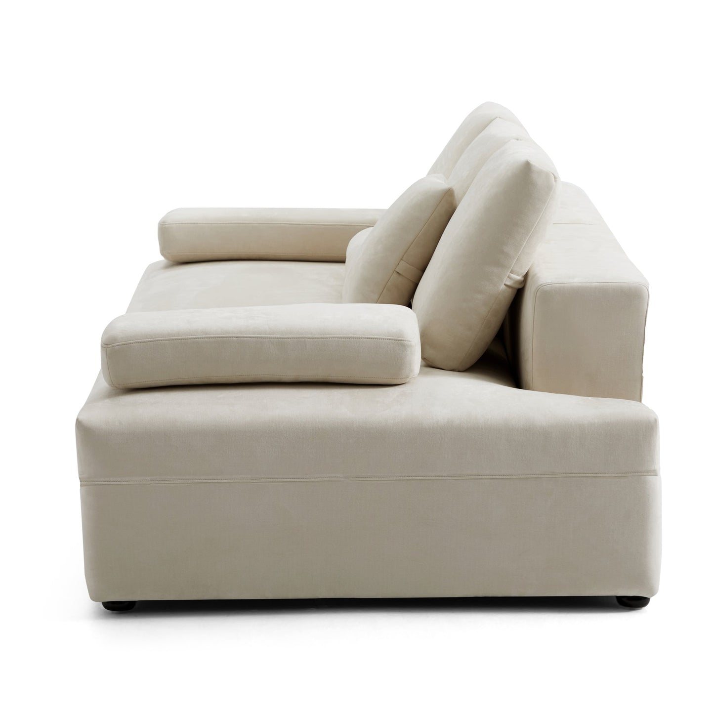 Apartment cloud beige matte fabric couch modular sofa